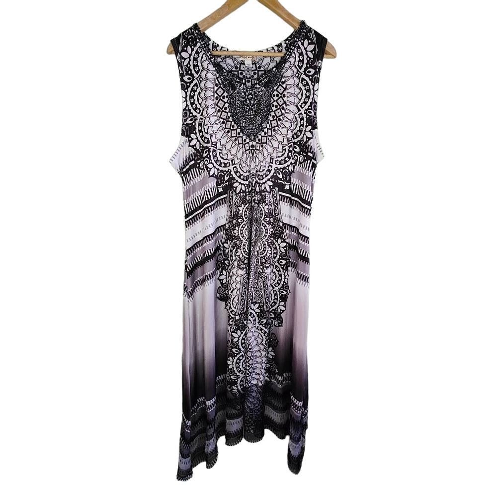 World Unity Mandala Lace Detail Maxi Dress